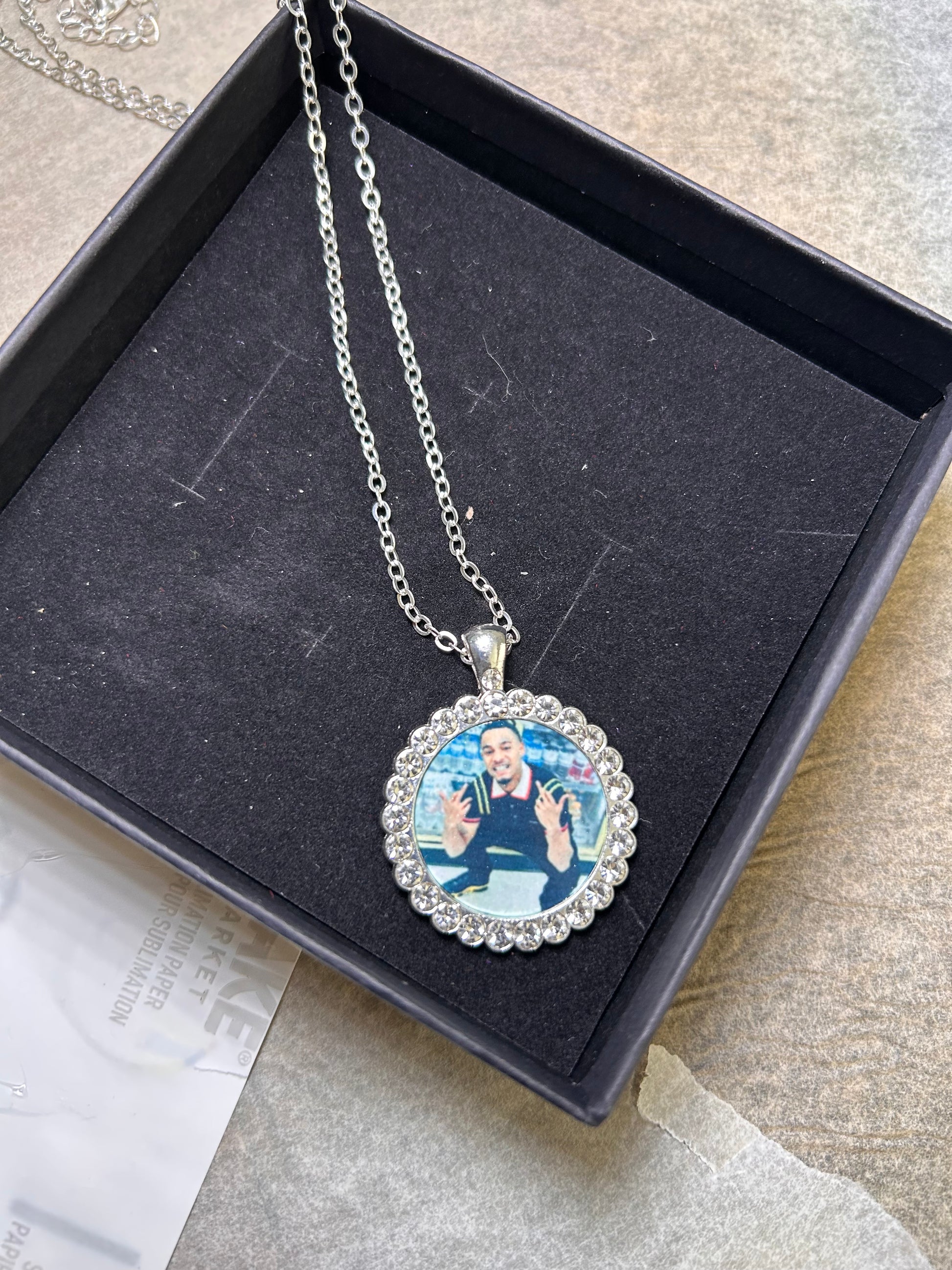 Custom SILVER Photo Pendant